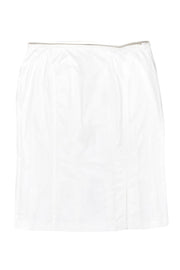 Current Boutique-Armani Collezioni - White Cotton Blend Pencil Skirt Sz 8