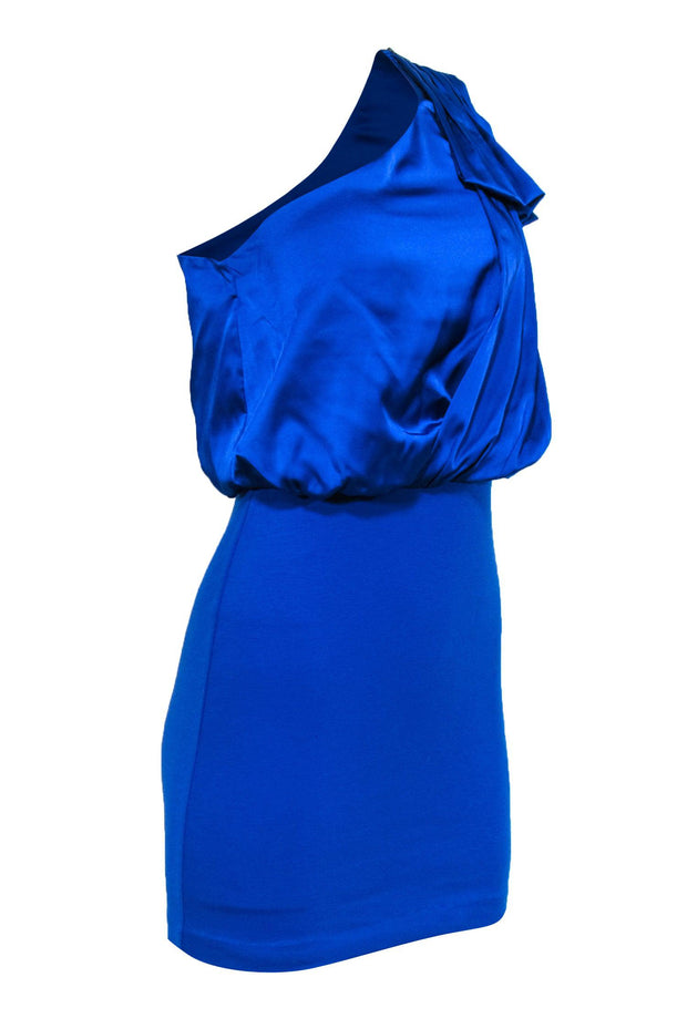 Current Boutique-Armani Exchange - Royal Blue One-Shoulder Mini Dress Sz 2