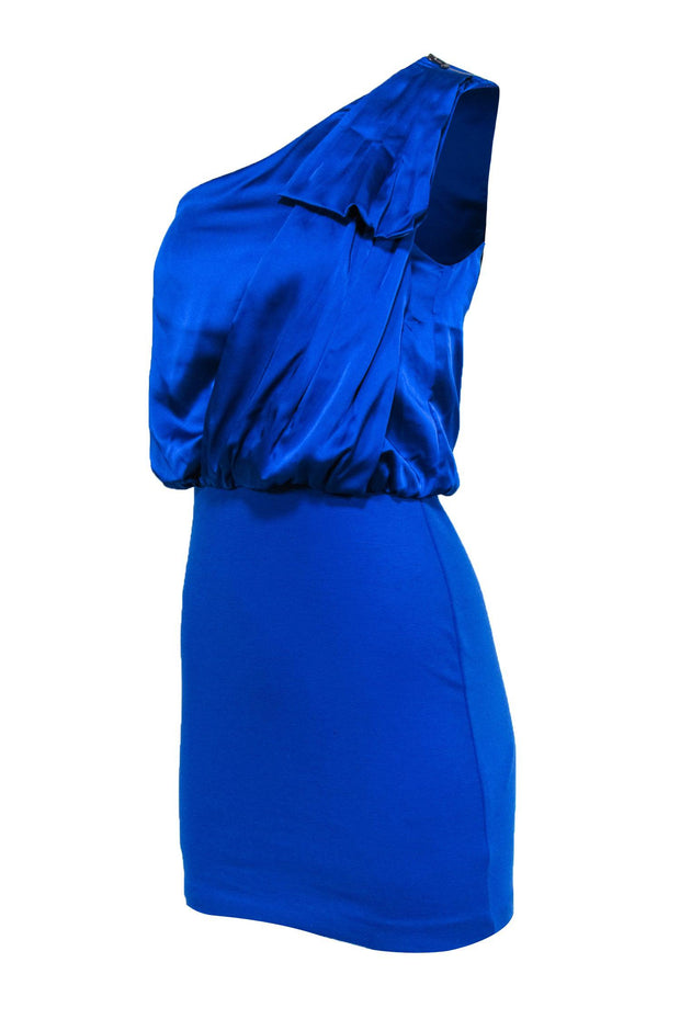 Current Boutique-Armani Exchange - Royal Blue One-Shoulder Mini Dress Sz 2