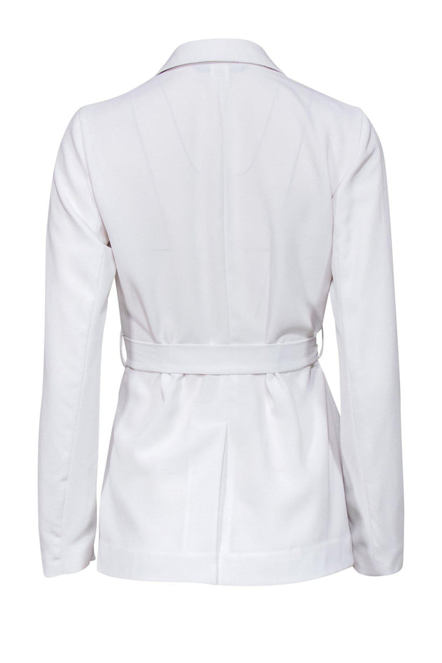 Current Boutique-Armani Exchange - White Open Front Blazer w/ Tie Belt Sz 2