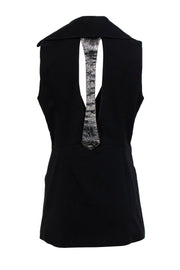 Current Boutique-Arzu Kaprol - Black Cutout Back Vest w/ Silver Detailing Sz M