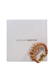 Current Boutique-Atelier Swarovski - Blush Suede & Crystal Hoop Bracelet