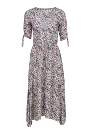 Current Boutique-Auguste - Cream Metallic Floral & Crane Print Button-Up Maxi Dress Sz 4