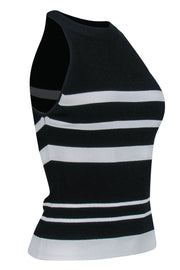 Current Boutique-Autumn Cashmere - Black & White Striped High Neck Knit Crop Top Sz XS