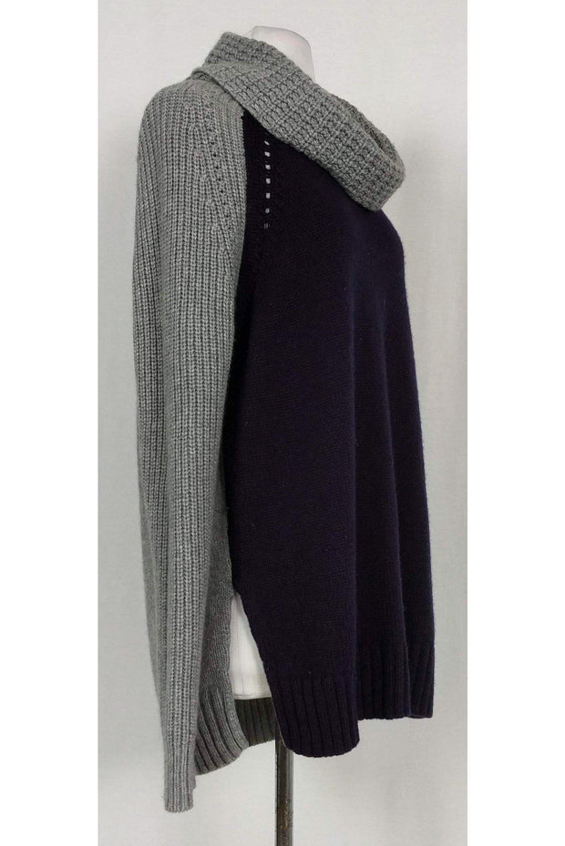 Current Boutique-Autumn Cashmere - Grey & Purple Turtleneck Sweater Sz S