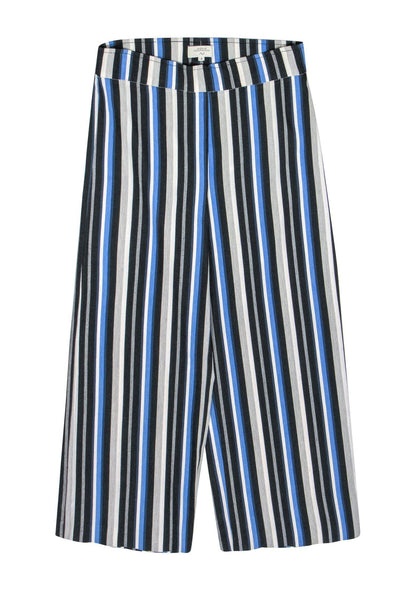 Current Boutique-Avenue Montaigne - Blue, White & Gray Striped Wide Leg Pants Sz 4