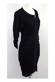 Current Boutique-BCBG - Black Front Zip Gathered Dress Sz XS
