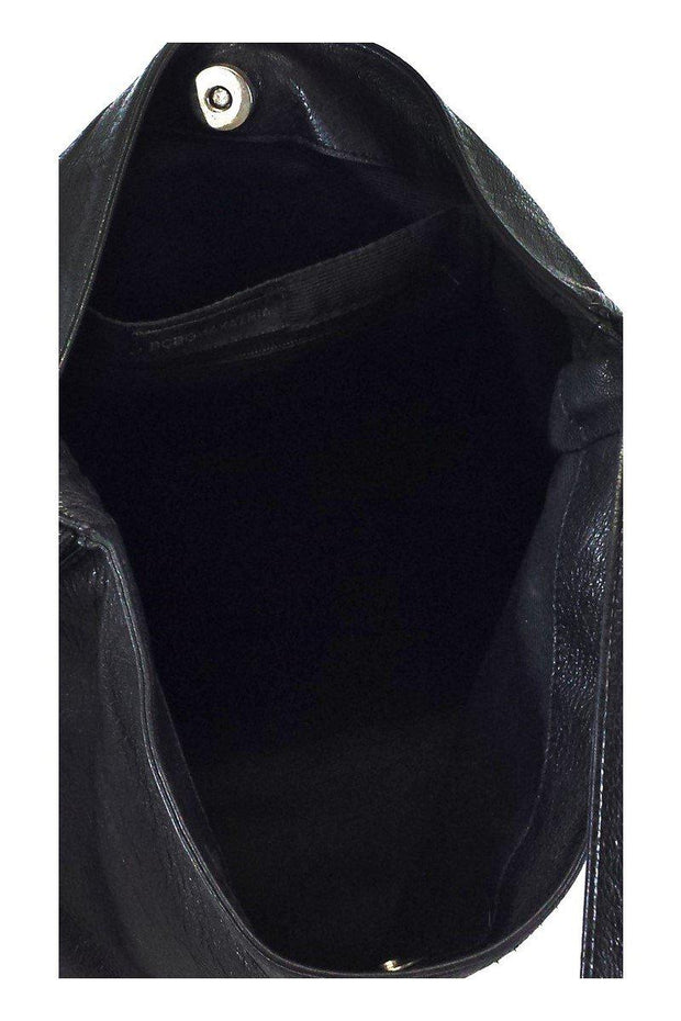Current Boutique-BCBG - Black Leather Fringe Shoulder Bag