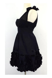 Current Boutique-BCBG - Black One Shoulder Dress Sz 0