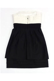 Current Boutique-BCBG - Black & White Silk Strapless Dress Sz 0