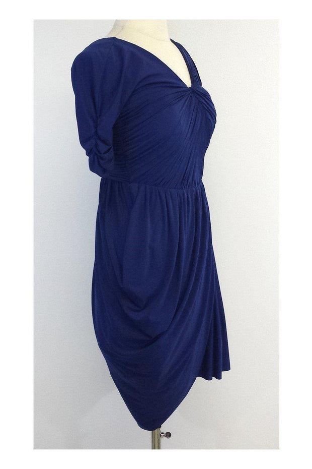 Current Boutique-BCBG - Blue Gathered One Shoulder Dress Sz XS