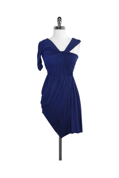 Current Boutique-BCBG - Blue Gathered One Shoulder Dress Sz XS