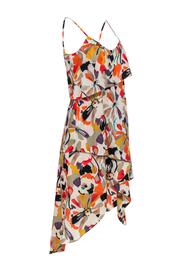 Current Boutique-BCBG - Brightly Printed Floral Tiered Skirt Midi Dress Sz XS
