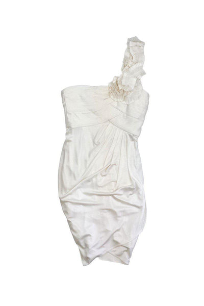 Current Boutique-BCBG - Cream One Shoulder Dress Sz XS