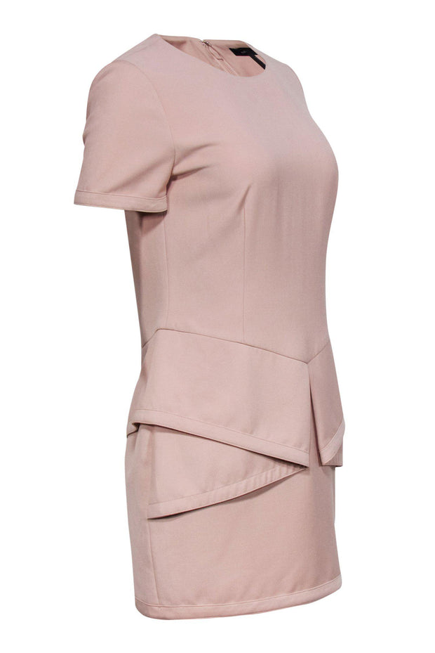 Current Boutique-BCBG Max Azria - Baby Pink Origami Peplum Dress Sz 8