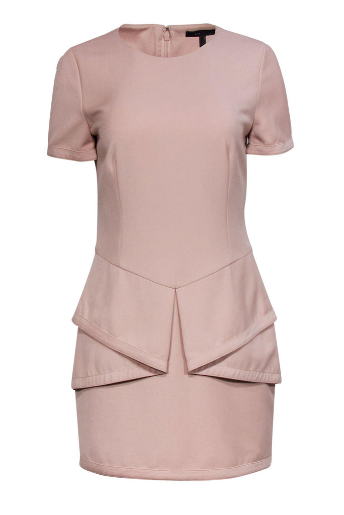 BCBG Max Azria Baby Pink Origami Peplum Dress Sz 8 Current