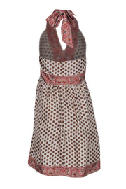 Current Boutique-BCBG Max Azria - Beige & Brown Polka Dot Print Halter Dress Sz 12