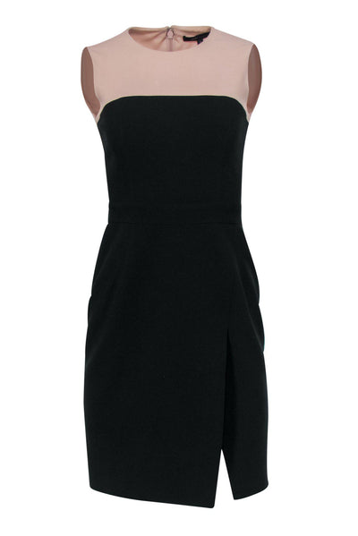 Current Boutique-BCBG Max Azria - Black & Blush Colorblocked Sleeveless Sheath Dress Sz 2