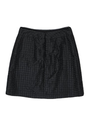 Current Boutique-BCBG Max Azria - Black Brocade Texture Skirt w/ Buttons Sz 4