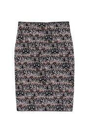 Current Boutique-BCBG Max Azria - Black & Brown Patterned Bandage Midi Skirt Sz M