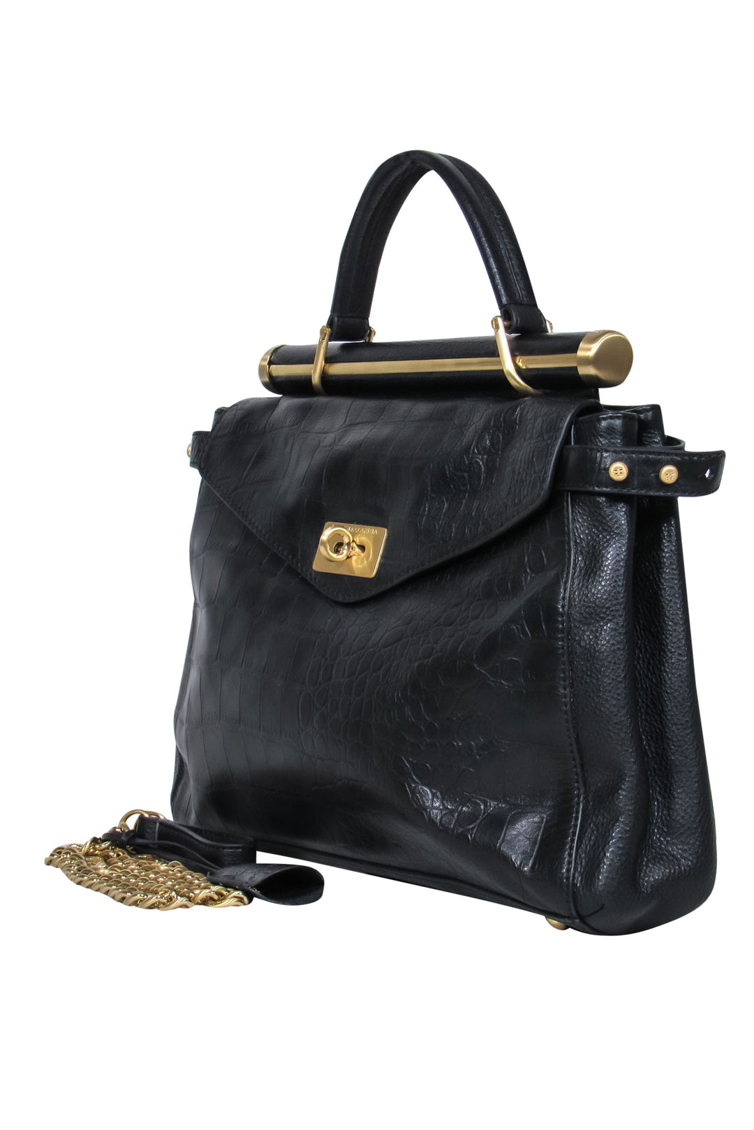 BCBG outlet MAX AZRIA BLACK LEATHER TOTE