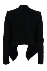 Current Boutique-BCBG Max Azria - Black Cropped Open Blazer w/ Draped Lapels Sz XXS