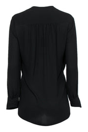 Current Boutique-BCBG Max Azria - Black Draped Cowl Long Sleeve Blouse Sz S