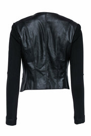 Current Boutique-BCBG Max Azria - Black Faux Leather Jacket w/ Asymmetrical Side Zippers Sz XS