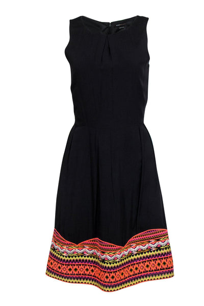 Current Boutique-BCBG Max Azria - Black Fit & Flare Dress w/ Embroidered Hem Sz XS