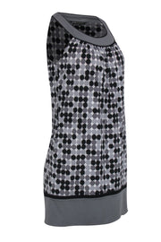 Current Boutique-BCBG Max Azria - Black & Grey Circle Print Sleeveless Shift Dress Sz XS
