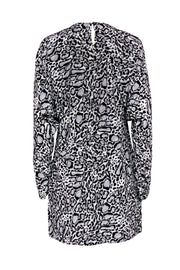 Current Boutique-BCBG Max Azria - Black & Grey Leopard Print Dolman Sleeve Shift Dress Sz S