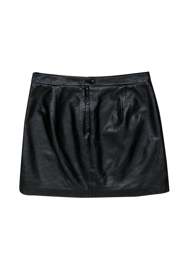 Current Boutique-BCBG Max Azria - Black Leather Miniskirt Sz 8