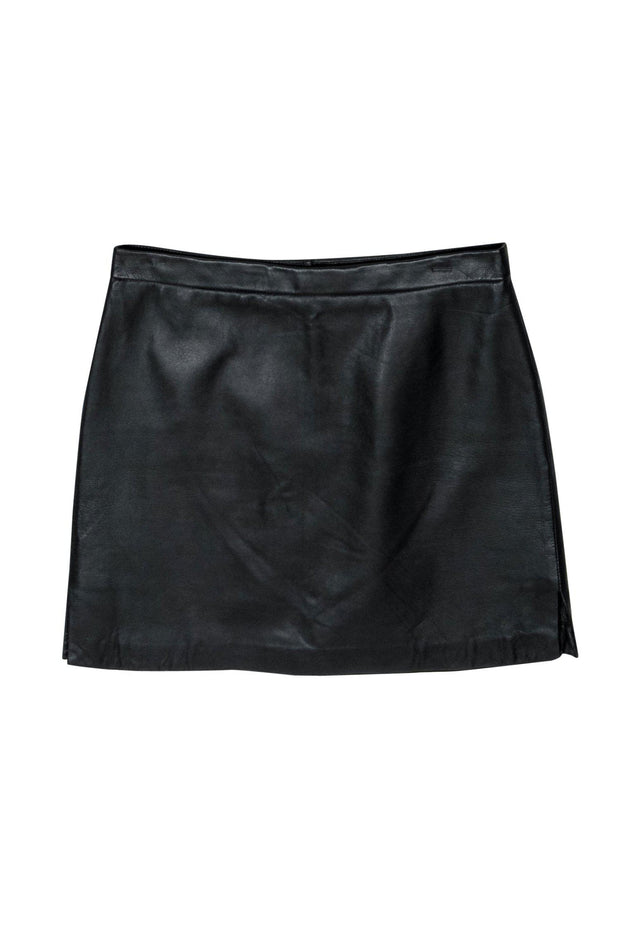 Current Boutique-BCBG Max Azria - Black Leather Miniskirt Sz 8