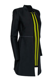 Current Boutique-BCBG Max Azria - Black Midi “Arelia” Coat w/ Zipper Detail Sz XXS