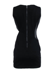 Current Boutique-BCBG Max Azria - Black Mini Dress w/ Faux Leather Top & Knit Skirt Sz M