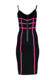 Current Boutique-BCBG Max Azria - Black & Neon Black Bodycon Dress Sz M