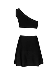 Current Boutique-BCBG Max Azria - Black One Shoulder Cut Out Dress Sz L