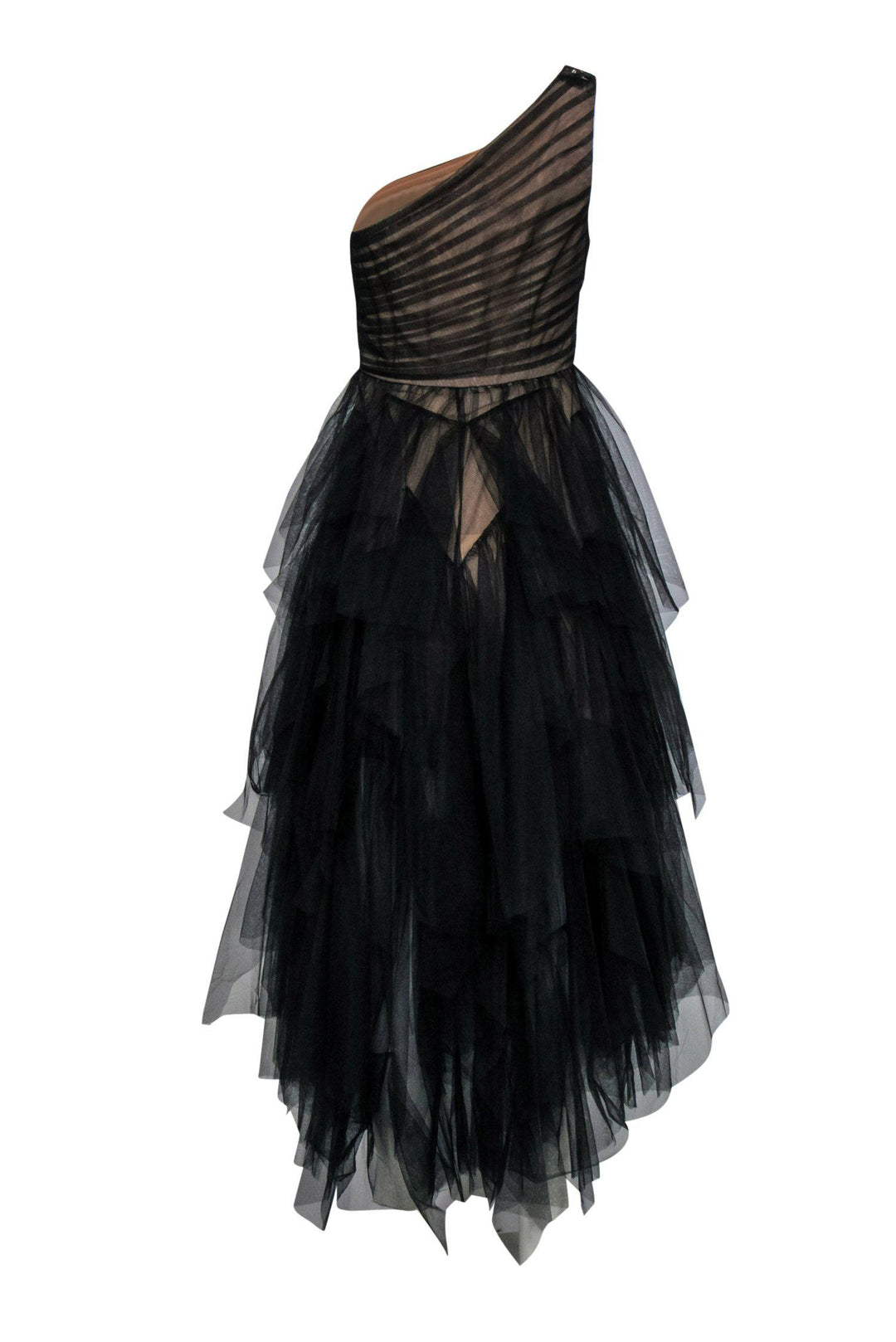 Bcbg black tulle gown best sale