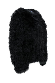 Current Boutique-BCBG Max Azria - Black Ostrich Feather Coat Sz M
