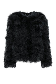 Current Boutique-BCBG Max Azria - Black Ostrich Feather Coat Sz M