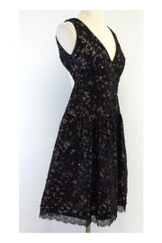 Current Boutique-BCBG Max Azria - Black Sequin & Embroidered Dress Sz 6