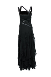 Current Boutique-BCBG Max Azria - Black Sequin & Silk Mesh Gown Sz 2