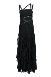 Current Boutique-BCBG Max Azria - Black Sequin & Silk Mesh Gown Sz 2