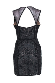 Current Boutique-BCBG Max Azria - Black Sheer Lace Mini Dress w/ Nude Lining Sz 12