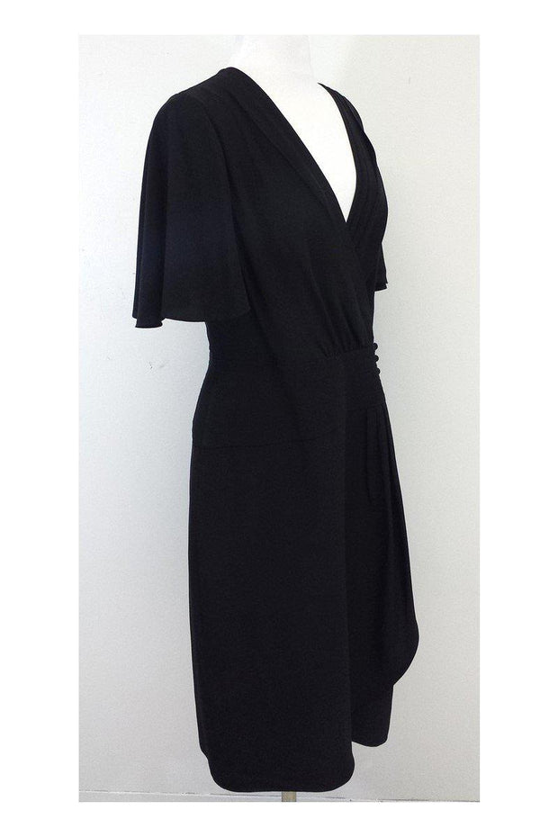 Current Boutique-BCBG Max Azria - Black Short Sleeve Wrap Dress Sz M