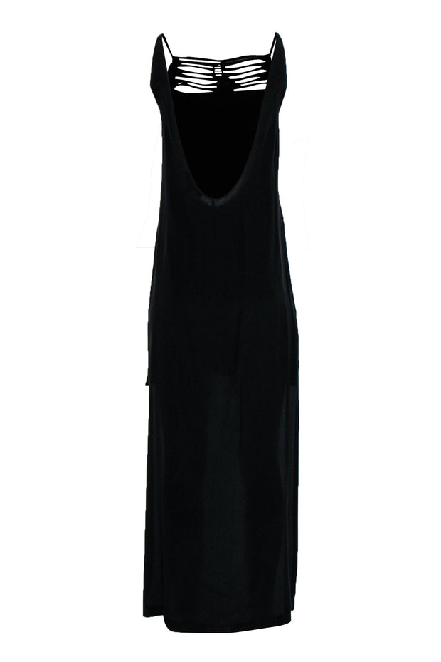 Current Boutique-BCBG Max Azria - Black Silk High-Low Dress w/ Cutout & Scoop Back Sz XXS