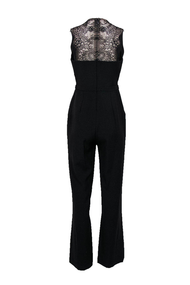 Current Boutique-BCBG Max Azria - Black Sleeveless Jumpsuit w/ Lace Paneling Sz S
