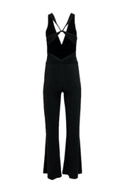Current Boutique-BCBG Max Azria - Black Sleeveless Pintuck Wide Leg Jumpsuit w/ Crisscross Back Sz S