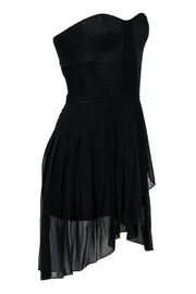 Current Boutique-BCBG Max Azria - Black Strapless Bustier-Style Strapless Fit & Flare Dress Sz 0
