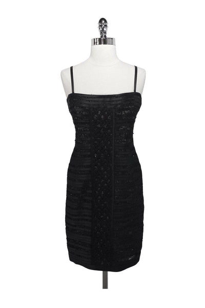 Current Boutique-BCBG Max Azria - Black Strapless Dress w/ Lace Sz 10